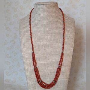 Chic Coral Beaded Necklace